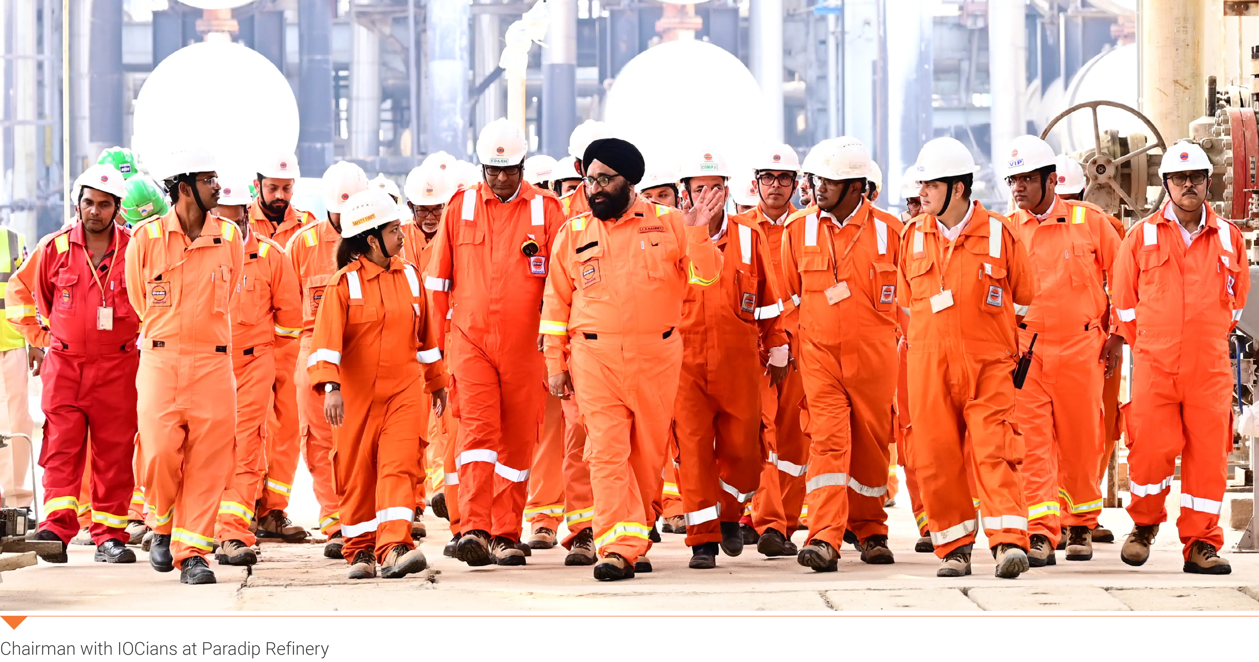 Chairman with IOCians at Paradip Refinery